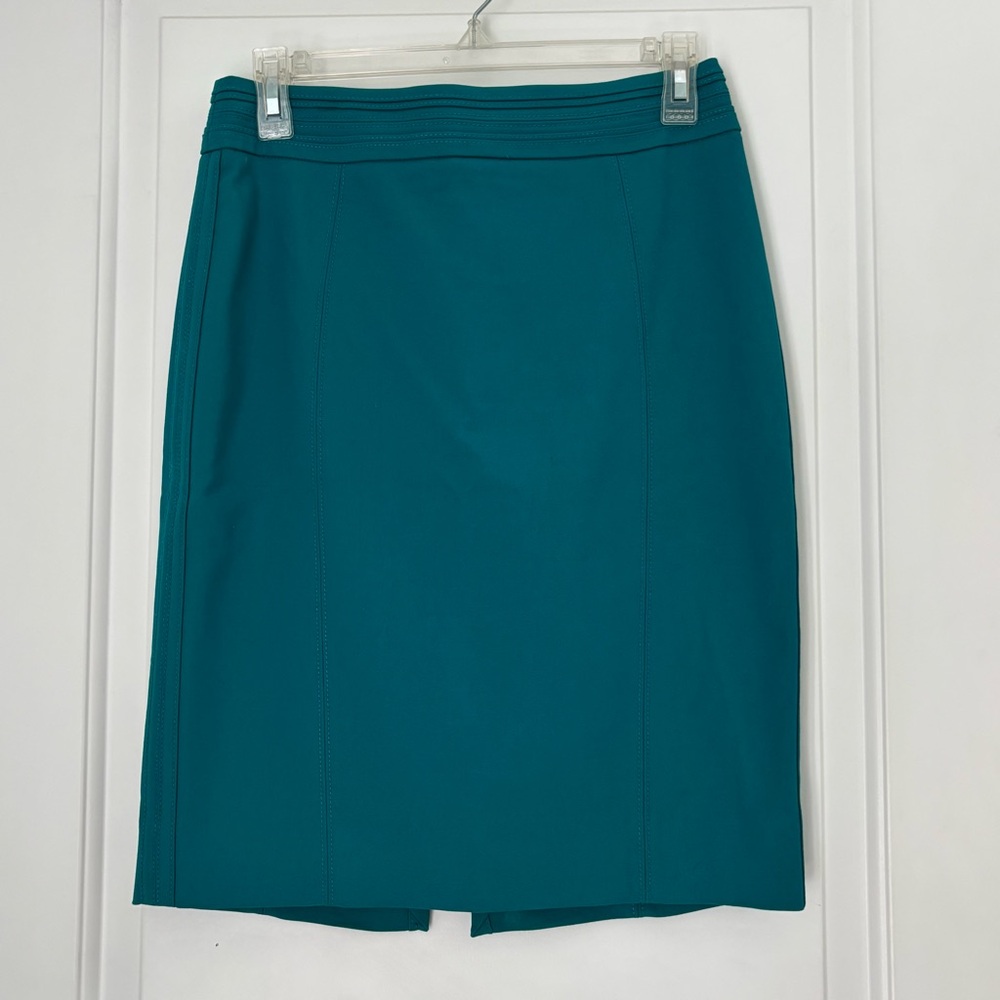White House Black Market Teal Perfect Form Pencil Skirt
